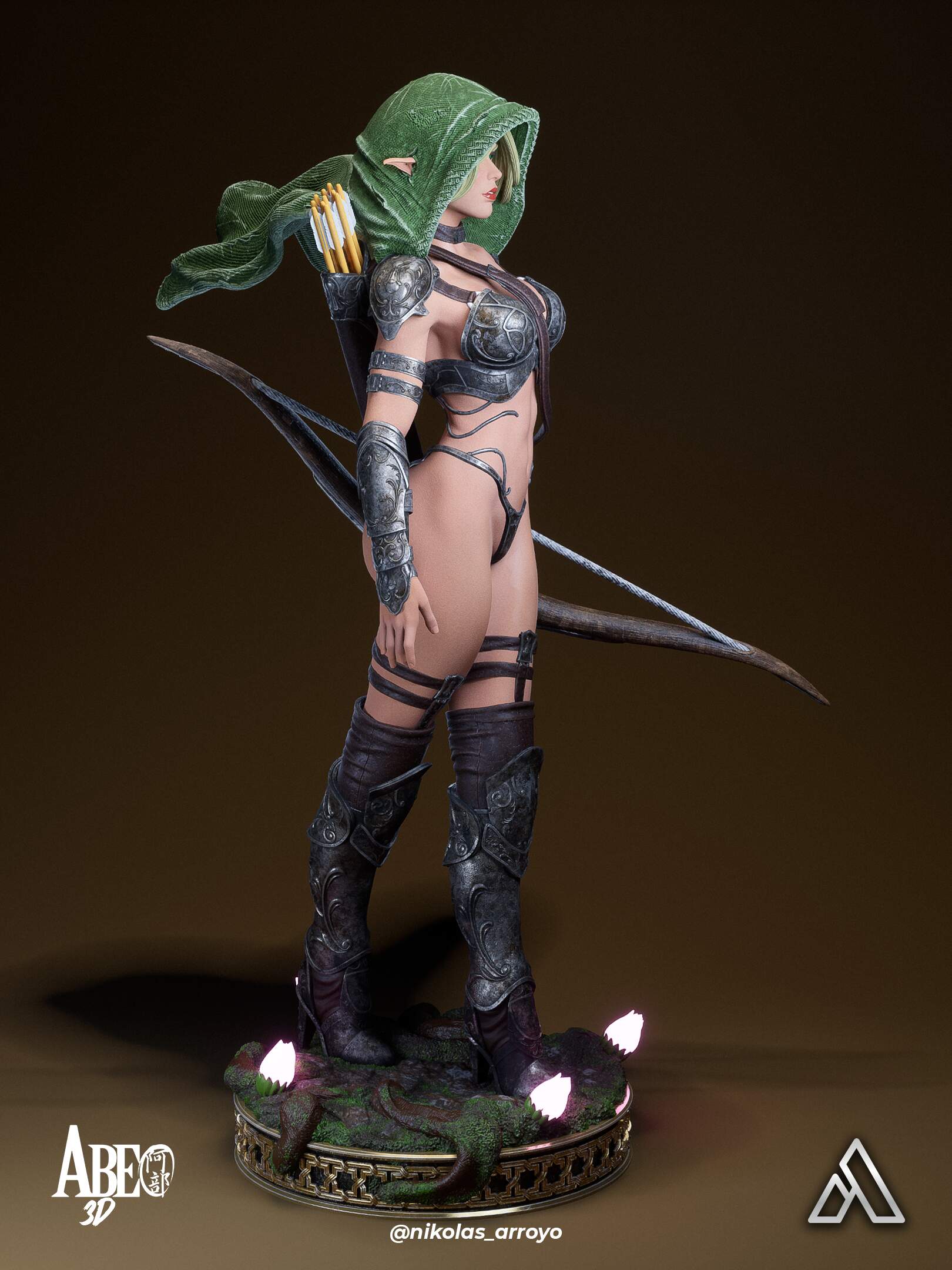 Elaria Shadowleaf, la Arquera Elfa de las Sombras . Fantasía y Juegos de Rol: imagen 3