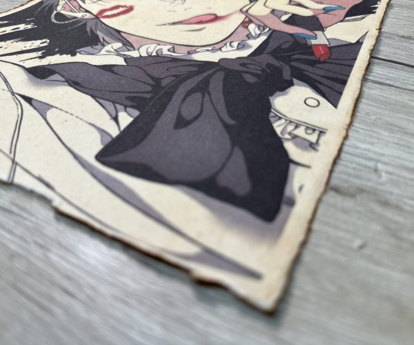 Lámina Artística: Atracción Rebelde y Contraste - Ilustración Fanart en Papel Artesanal